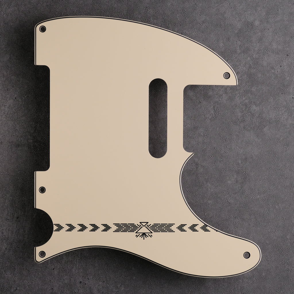 Redtail Stripe - Telecaster Pickguard - Cream/Black/Cream