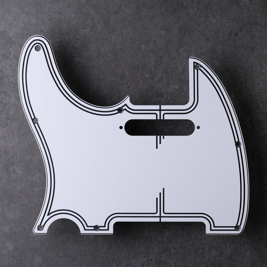 Streamline - Left-handed Telecaster Pickguard - White/Black/White