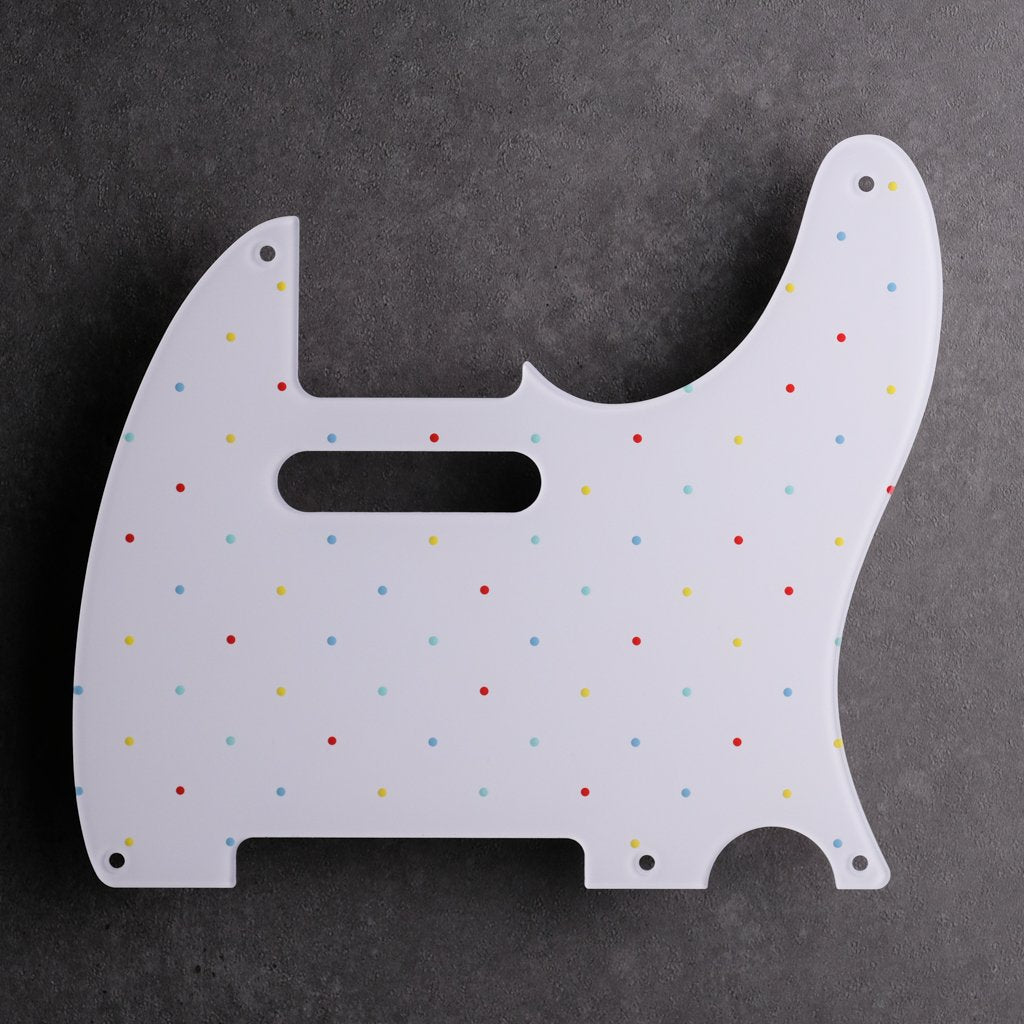 Dots at the Beach - Telecaster Pickguard - White