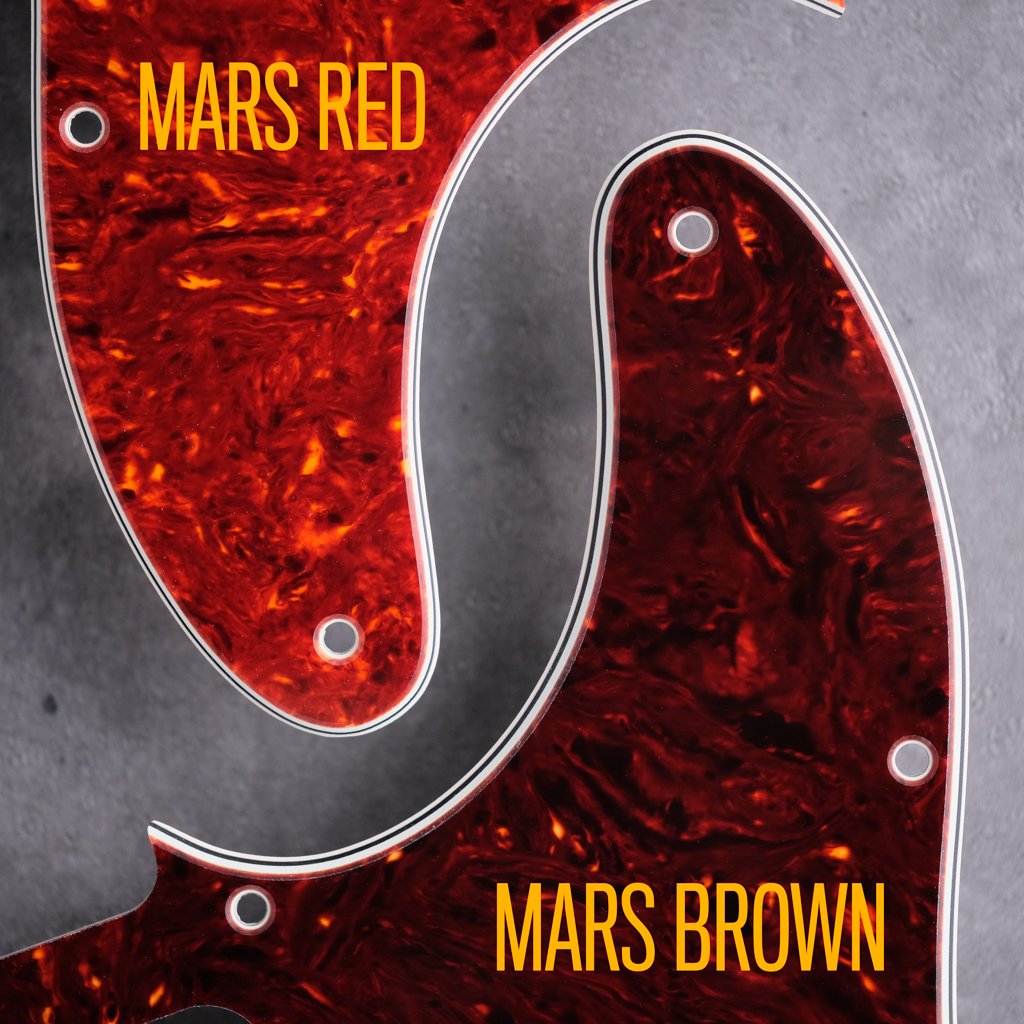 Tort Mars Red - Telecaster Pickguard - Genuine Celluloid