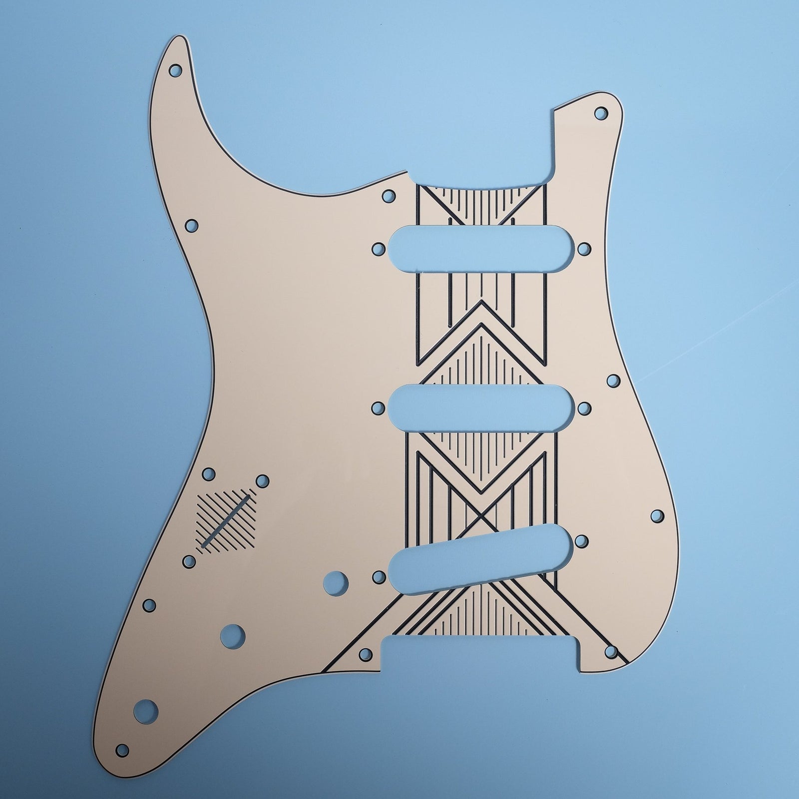 Broken Arrow - Left-handed Stratocaster Pickguard - Cream/Black/Cream