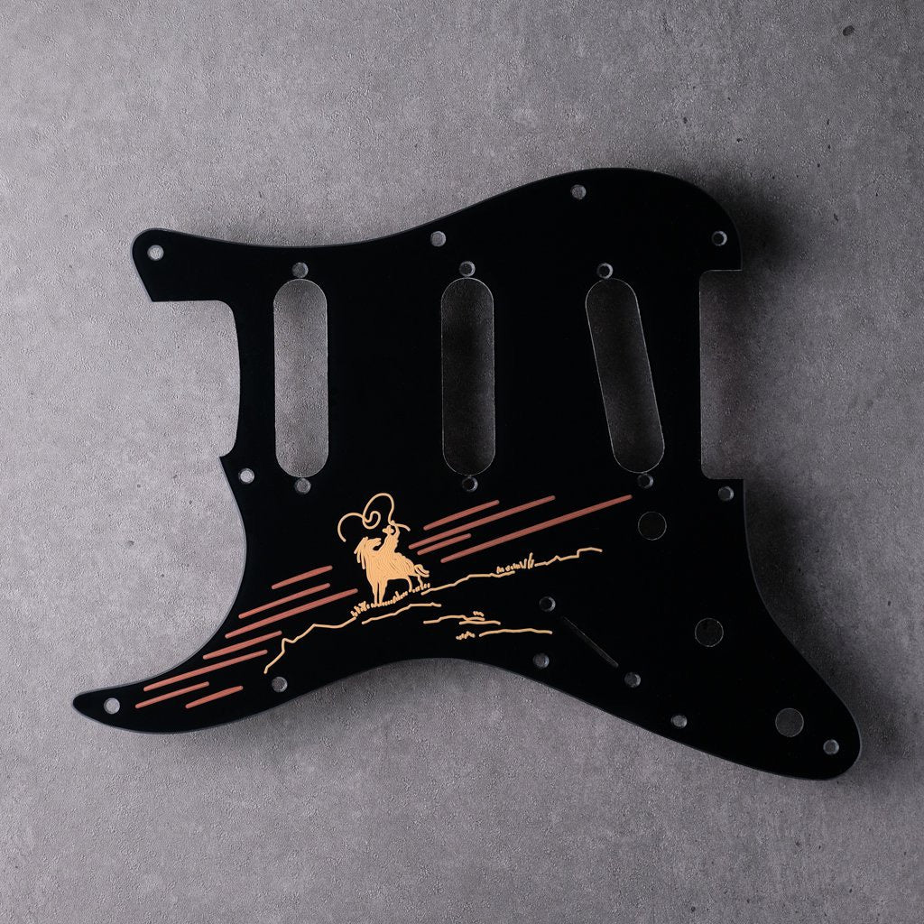 THE RIDER - Stratocaster Pickguard - Left-handed - in Black