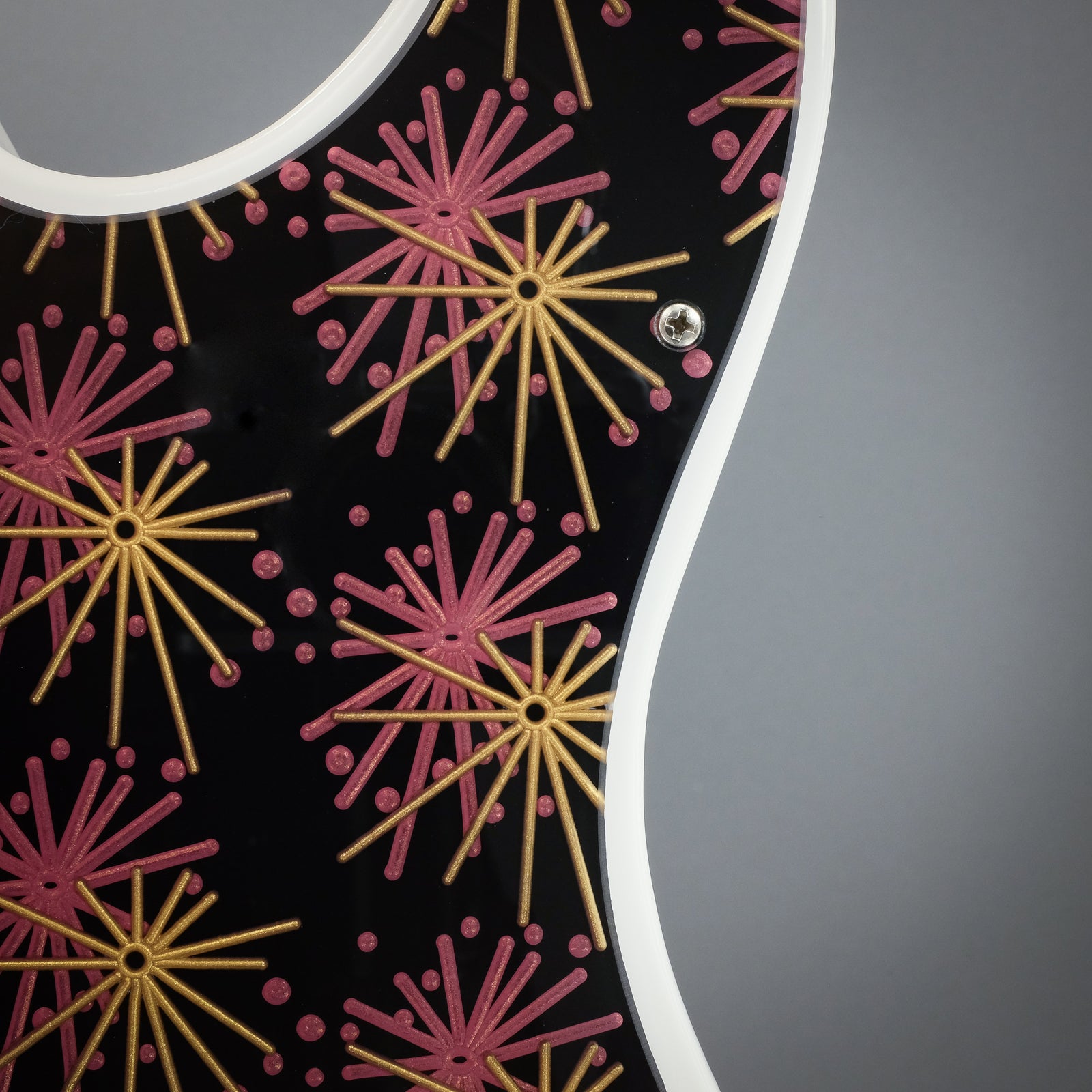 Morning Glory - Telecaster Pickguard - Burgundy and Gold on Black