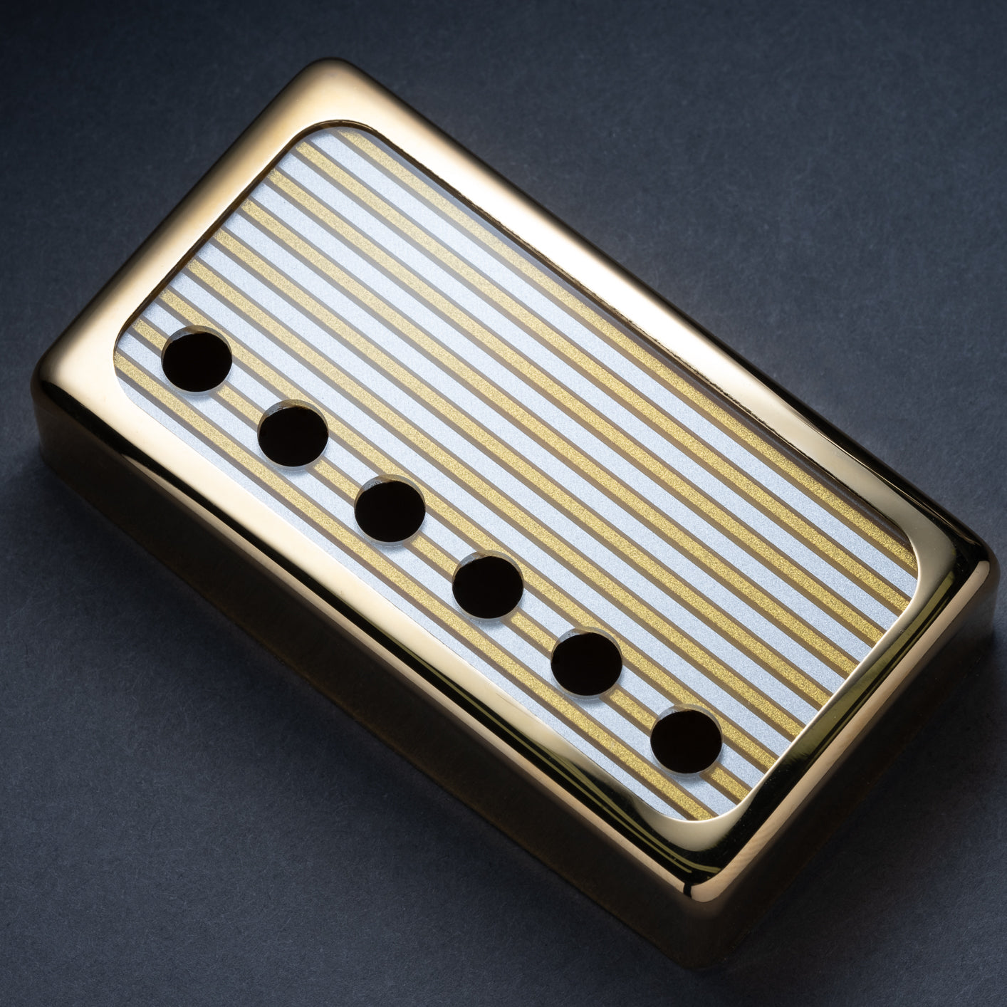 Banded - Humbucker Cover - Gold Trim - Gold on Silver Face - DECOBOOM