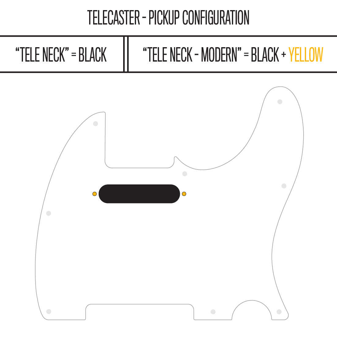 Tomahawk - Telecaster Pickguard -White/Black/Black